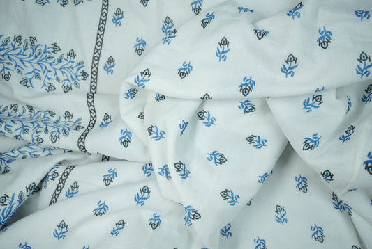 Blue Reversible Single Dohar – Hand Block Printed