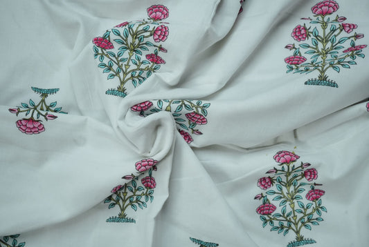 Pink Hand Block Printed Reversible Single Dohar
