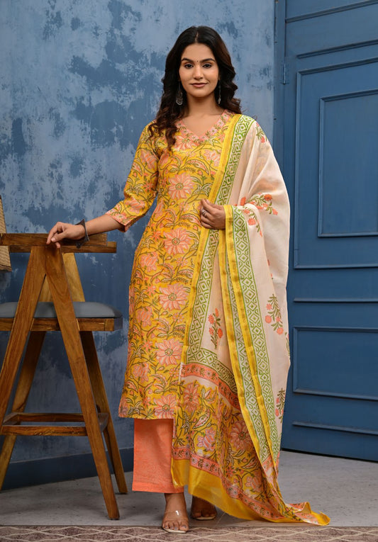 Chanderi Cotton Suit Set