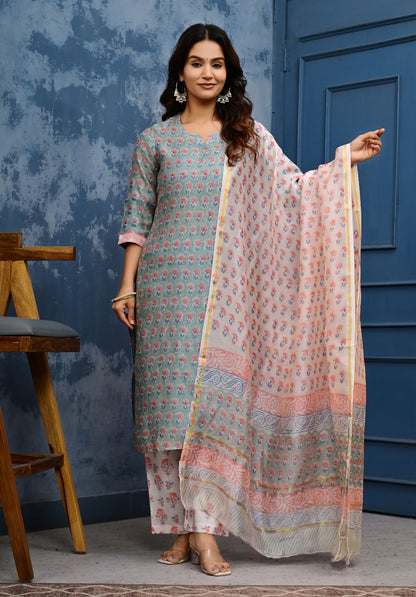 Chanderi Cotton Suit Set