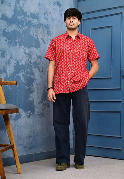 Hand Block Print Short Sleeve Shirt