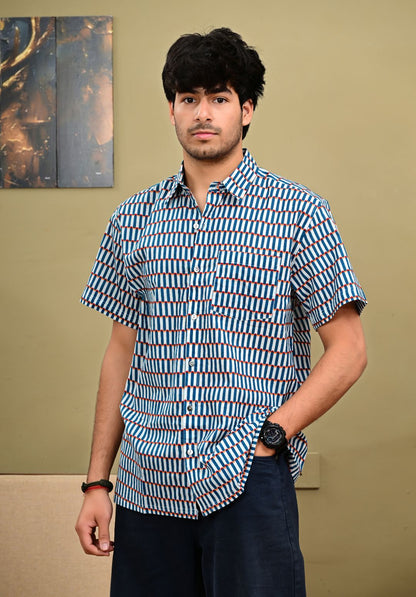 Hand Block Print Short Sleeve Shirt