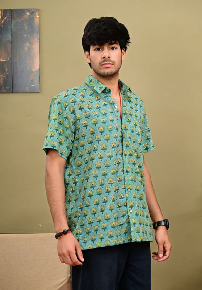 Hand Block Print Short Sleeve Shirt