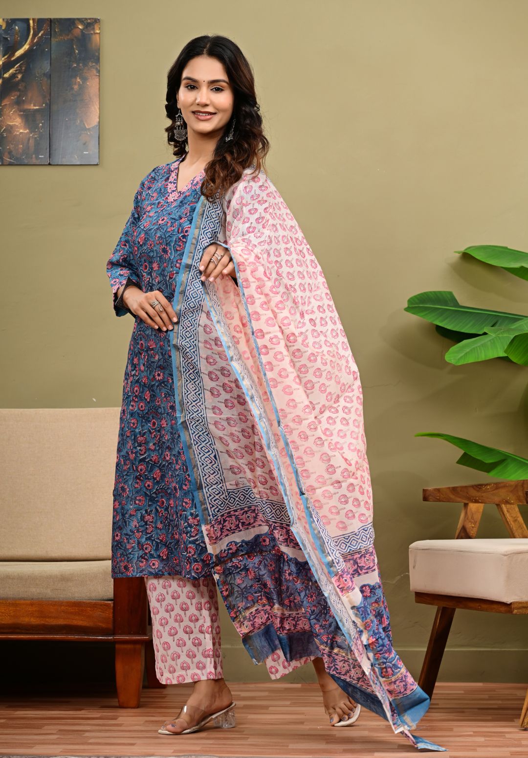 Chanderi Cotton Suit Set