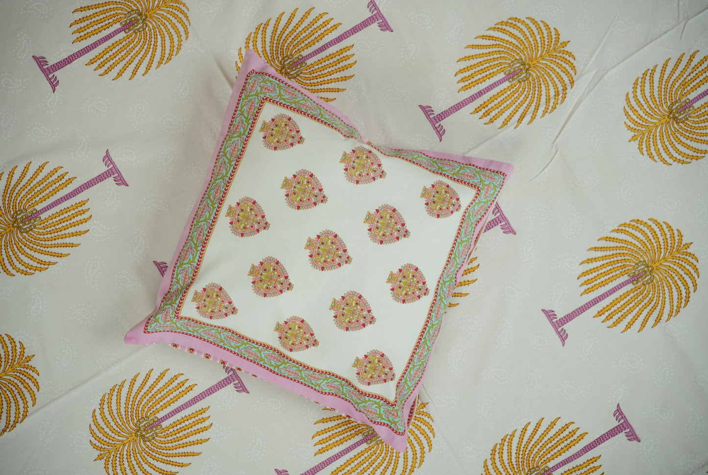 Hand Block Printed Cotton Cushion Covers Set (5 Pieces) – Jaipur Crafted