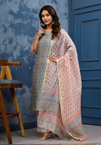 Chanderi Cotton Suit Set