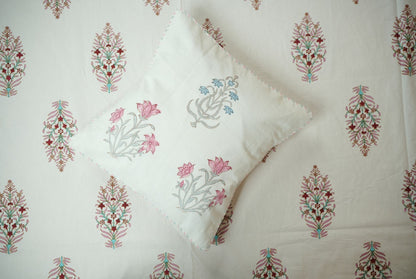 Pink Hand Block Printed Cushion Covers (Set of 5)