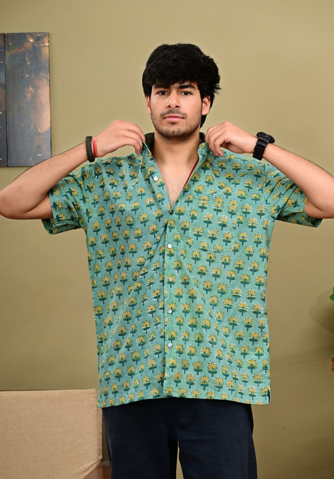 Hand Block Print Short Sleeve Shirt