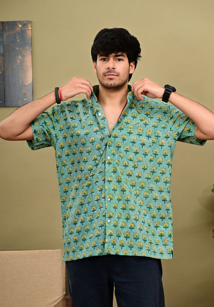 Hand Block Print Short Sleeve Shirt
