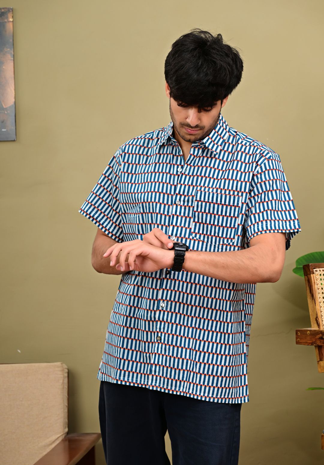 Hand Block Print Short Sleeve Shirt