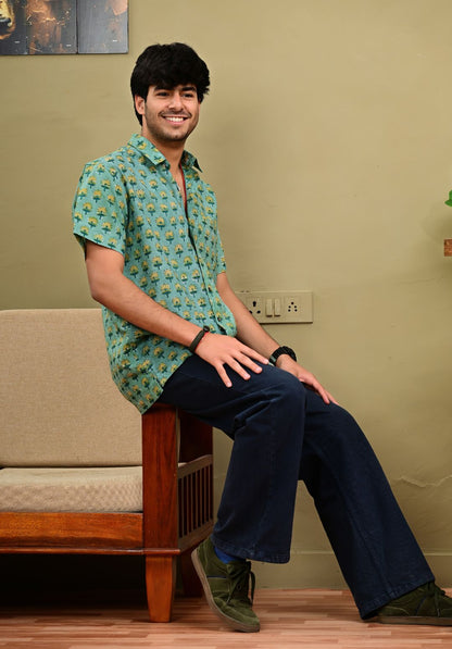 Hand Block Print Short Sleeve Shirt