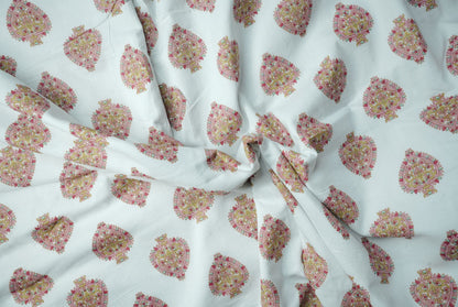 Pink Hand Block Printed Reversible Single Dohar