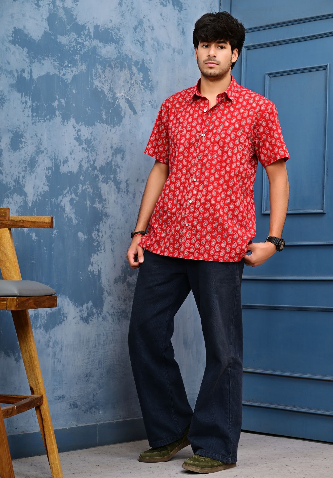 Hand Block Print Short Sleeve Shirt