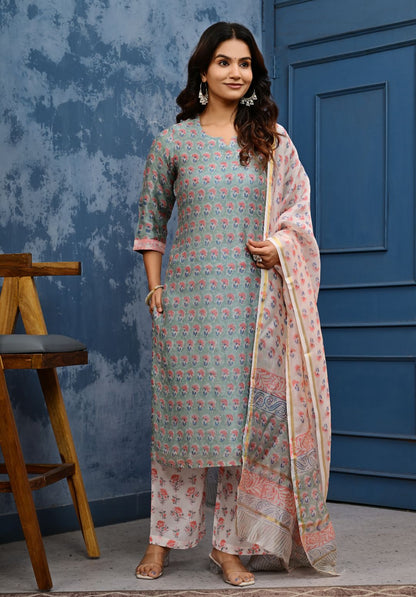 Chanderi Cotton Suit Set