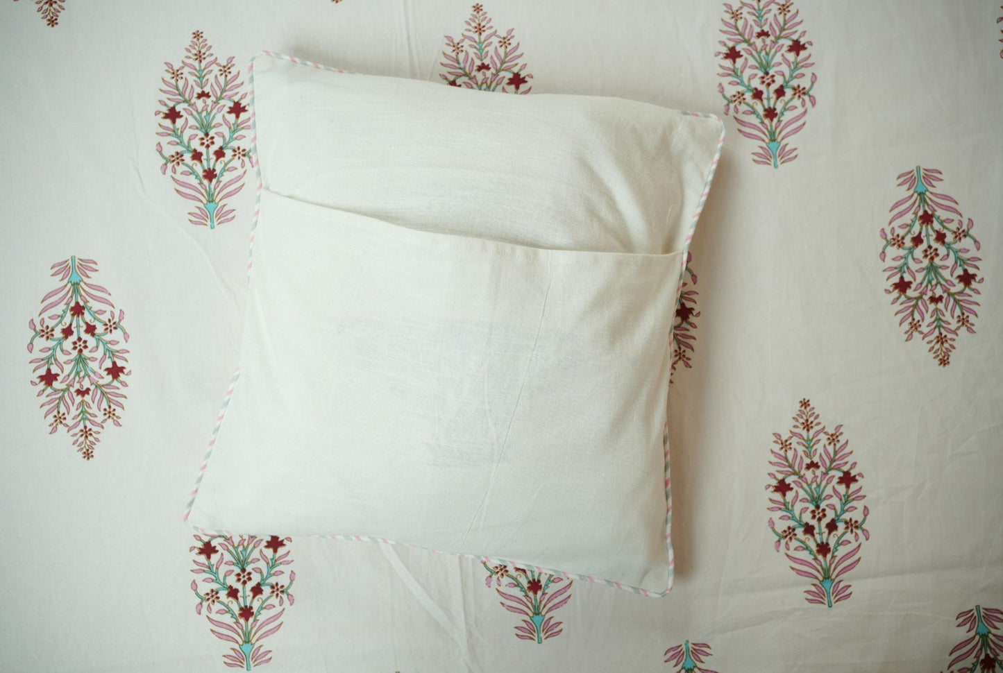 Pink Hand Block Printed Cushion Covers (Set of 5)