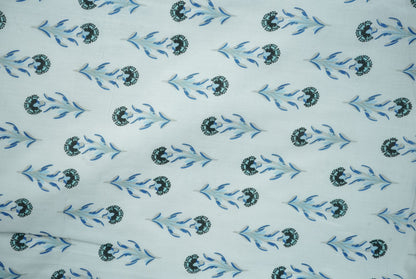 Blue Hand Block Printed Reversible Single Dohar
