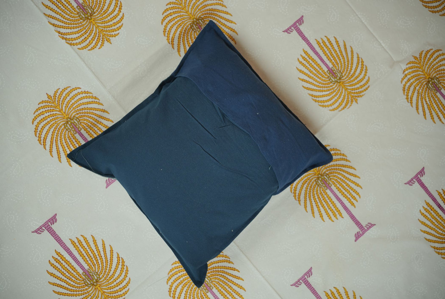 Indigo Paisley Hand Block Printed Cotton Cushion Covers (Set of 5)
