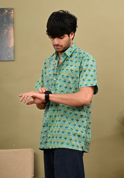 Hand Block Print Short Sleeve Shirt