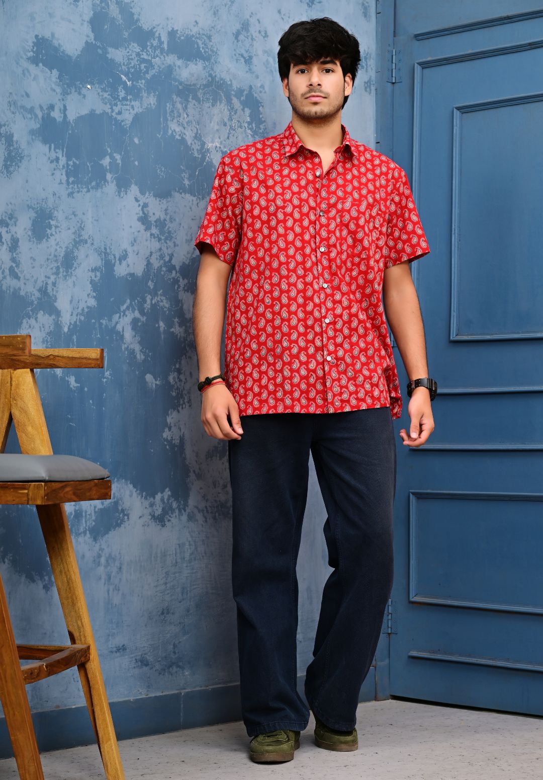 Hand Block Print Short Sleeve Shirt