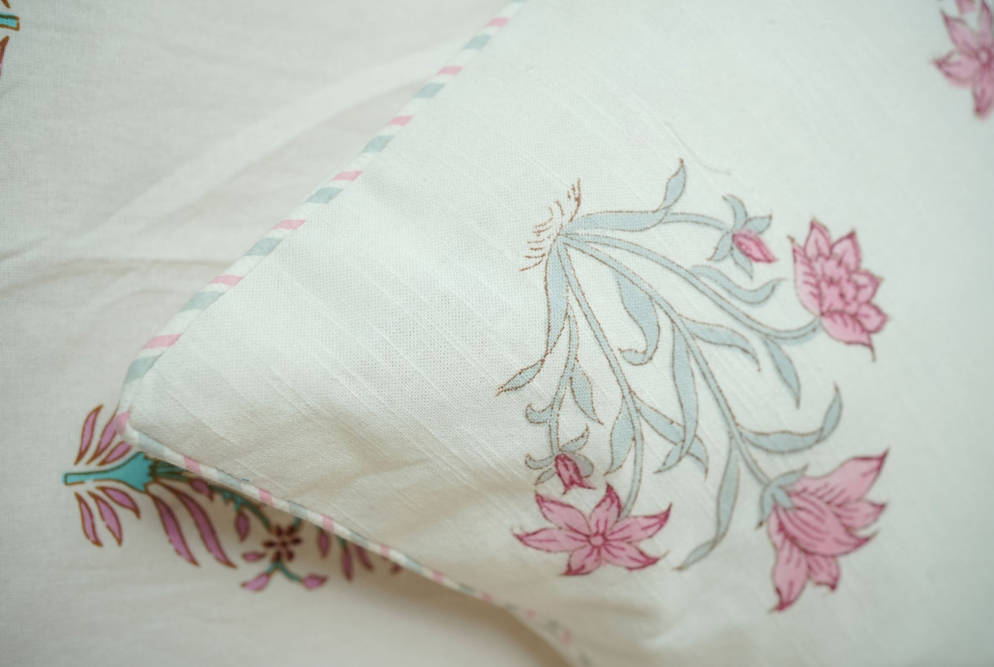 Pink Hand Block Printed Cushion Covers (Set of 5)