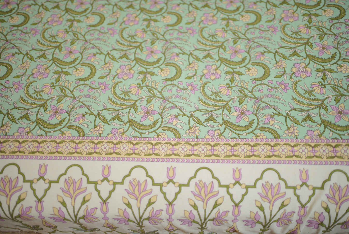 Sage green Shalimar Hand Block Printed Cotton Bedsheet Set
