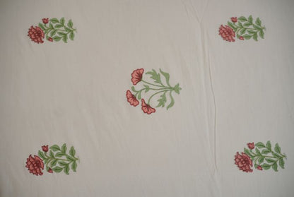 Green Mughal Buta Hand Block Printed Bedsheet Set