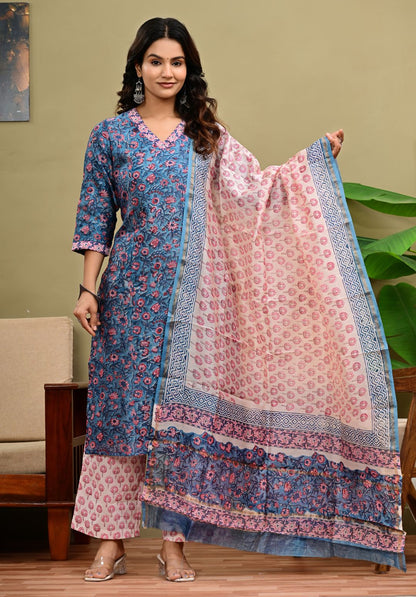 Chanderi Cotton Suit Set
