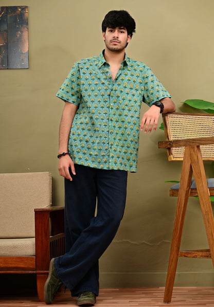 Hand Block Print Short Sleeve Shirt