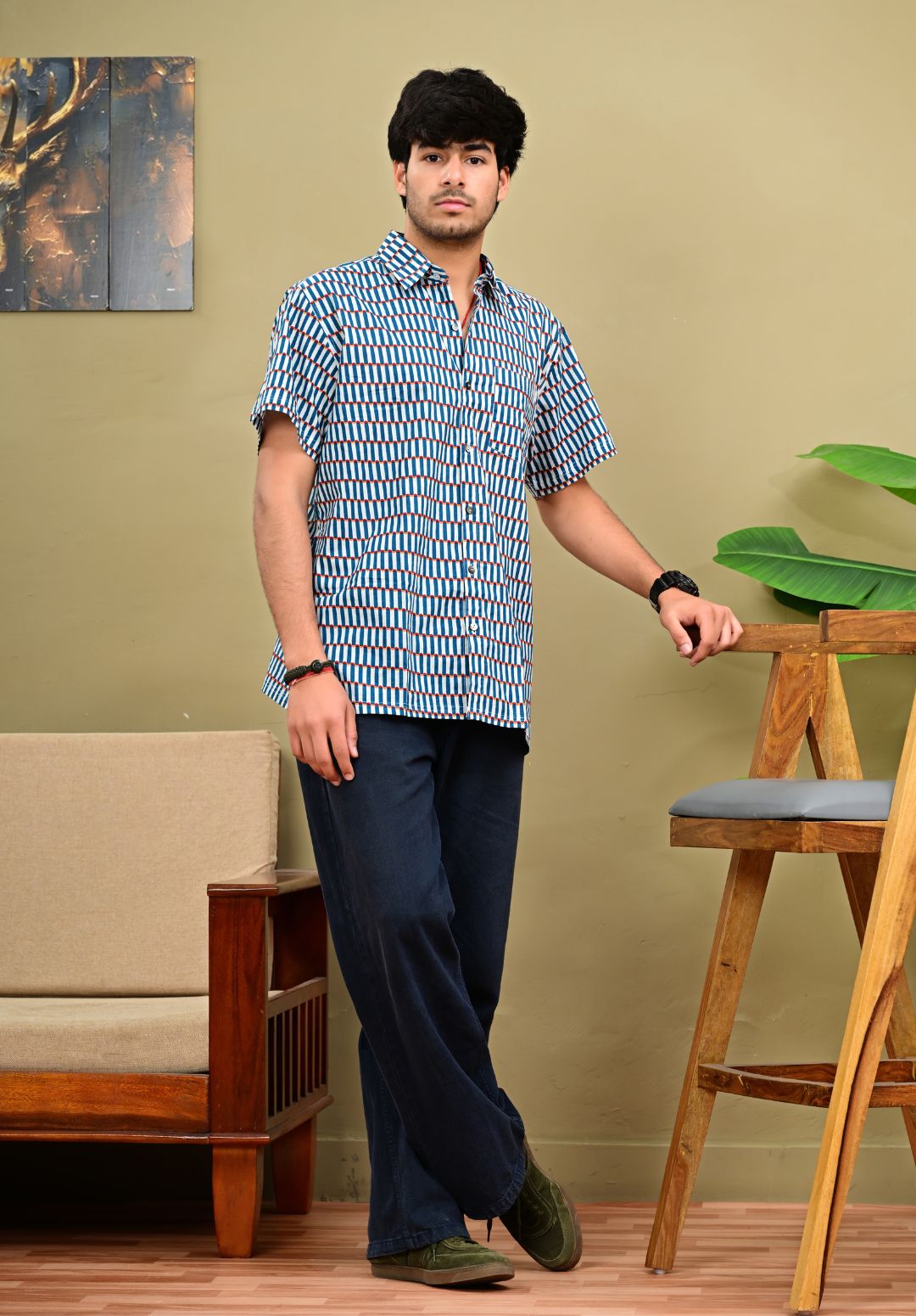 Hand Block Print Short Sleeve Shirt