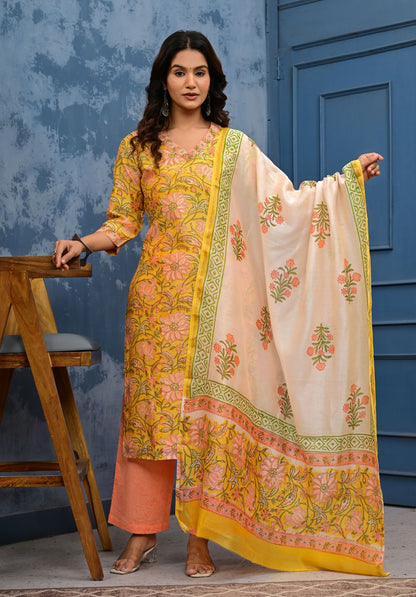 Chanderi Cotton Suit Set
