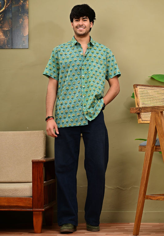 Hand Block Print Short Sleeve Shirt