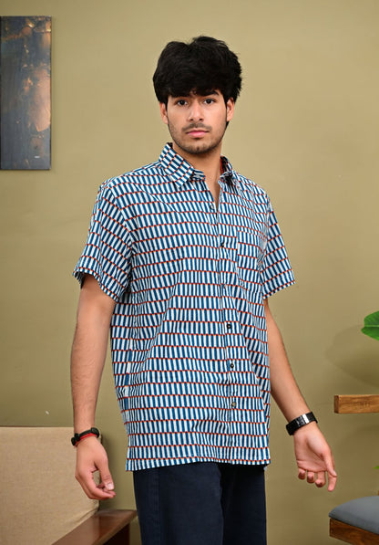 Hand Block Print Short Sleeve Shirt