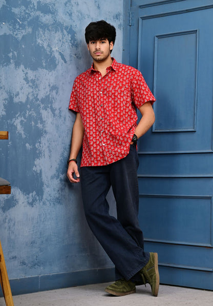 Hand Block Print Short Sleeve Shirt