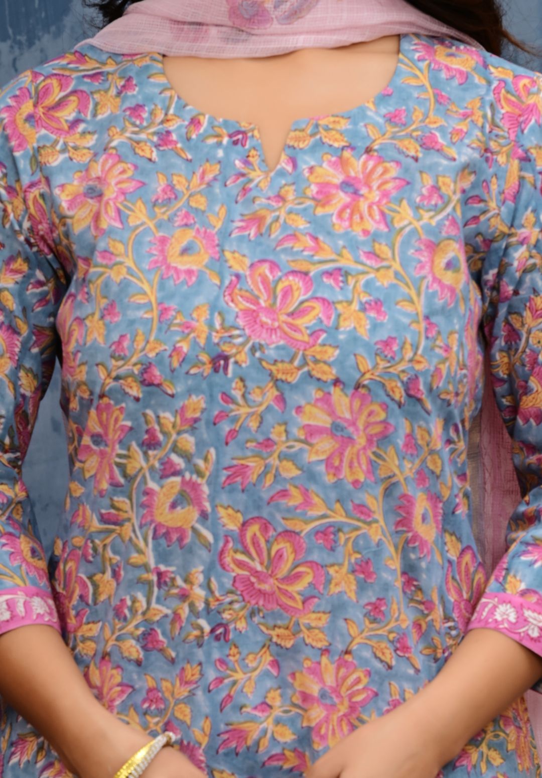 Cotton Suit Set With Kota Doria Dupatta