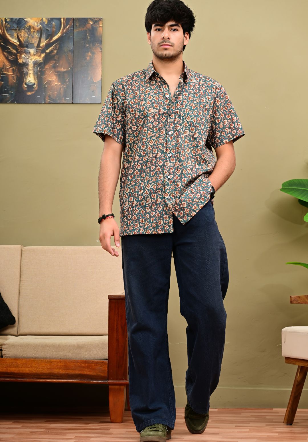 Hand Block Print Short Sleeve Shirt