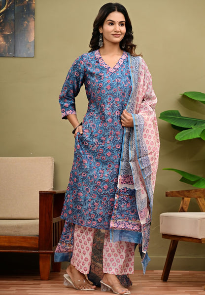 Chanderi Cotton Suit Set