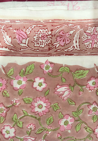 Muted Rose Hand Block Printed Cotton Suit Set