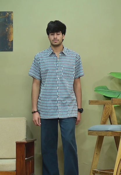 Hand Block Print Short Sleeve Shirt