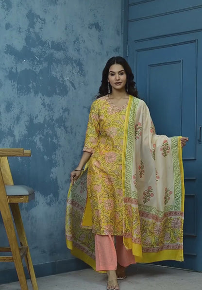 Chanderi Cotton Suit Set