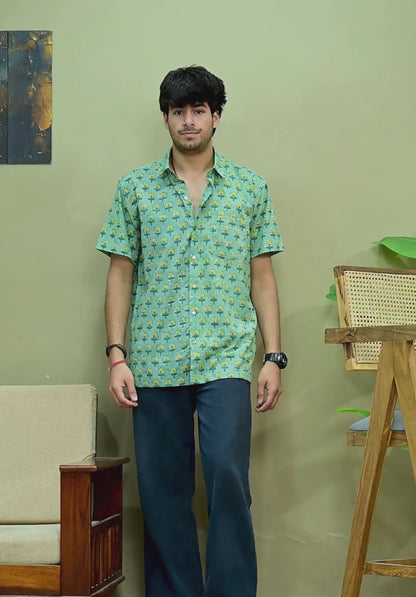 Hand Block Print Short Sleeve Shirt