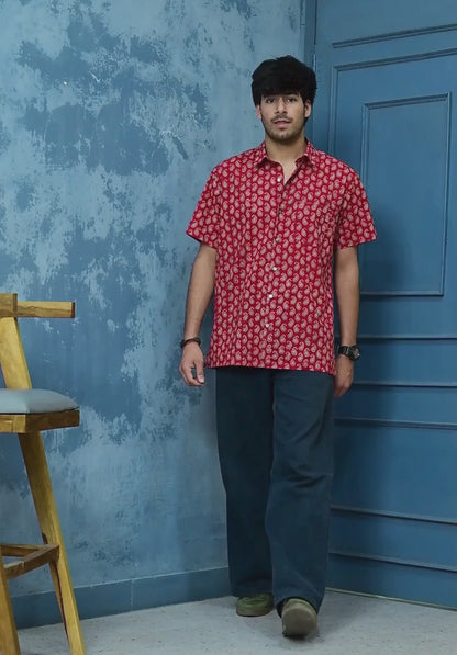 Hand Block Print Short Sleeve Shirt