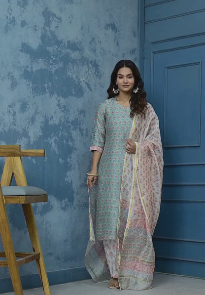 Chanderi Cotton Suit Set