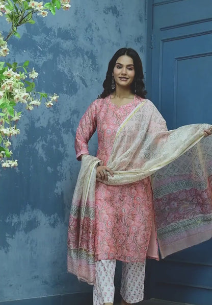 Chanderi Cotton Suit Set